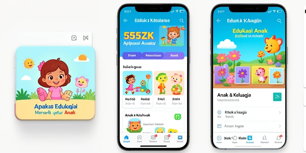 Antarmuka aplikasi 555ZK yang interaktif dan ramah anak.