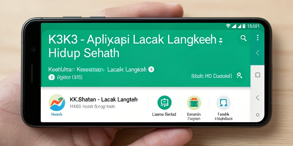 Tampilan antarmuka aplikasi K3K3 untuk pelacakan langkah.