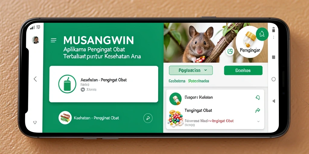 Antarmuka MUSANGWIN yang sederhana dan fungsional untuk Pengingat Obat.