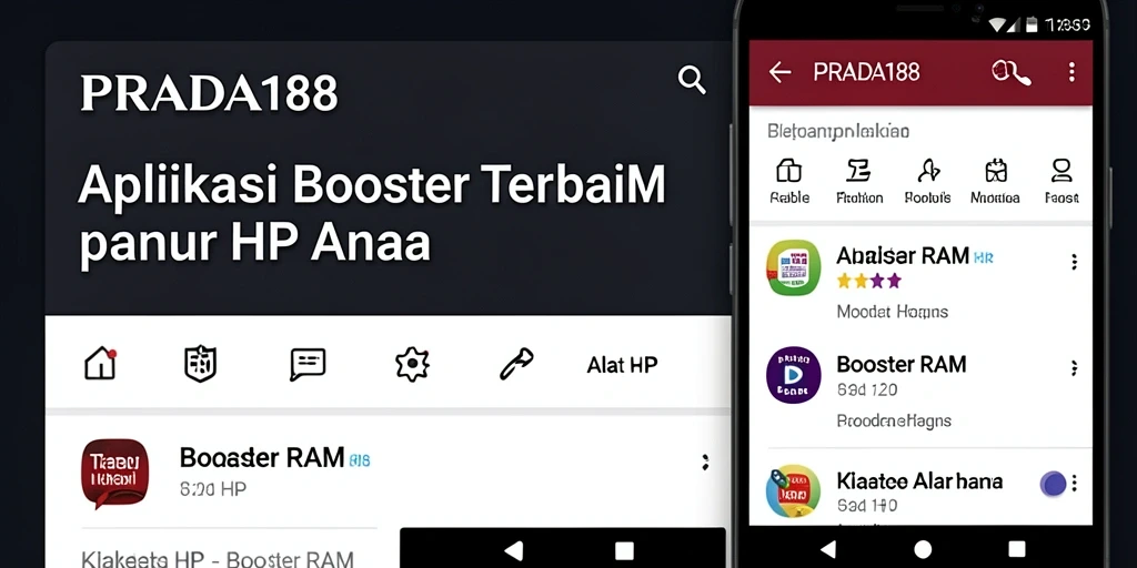 Antarmuka PRADA188 yang bersih dan fungsional untuk Booster RAM.